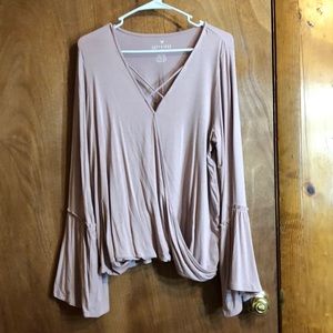 American Eagle NWOT mauve suplice top size XL